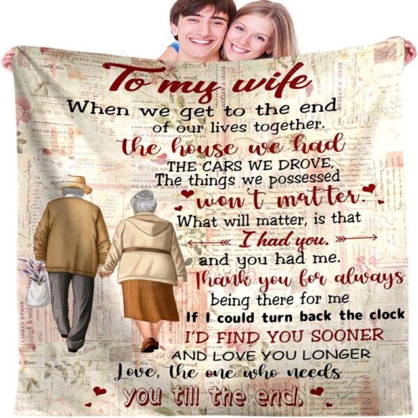 Valentine Blanket, To My Wife Blanket Gifts, Romantic Anniversary Valentines Birthday Christmas Thanksgiving Gift For Couples