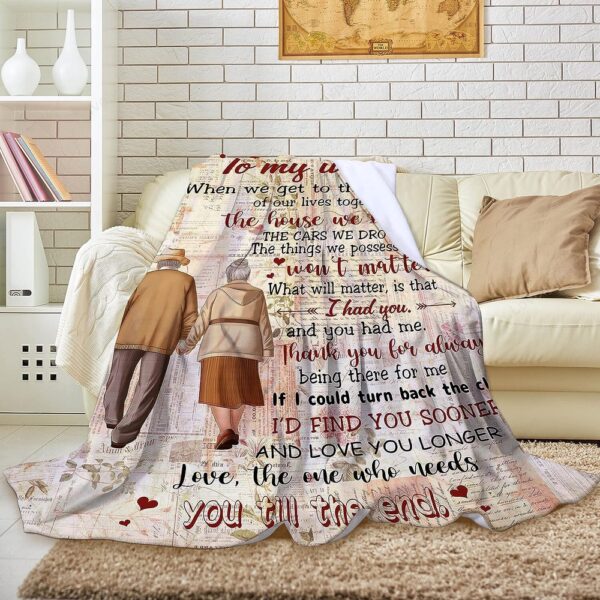 Valentine Blanket, To My Wife Blanket Gifts, Romantic Anniversary Valentines Birthday Christmas Thanksgiving Gift For Couples