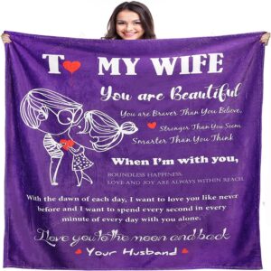 Valentine Blanket To My Wife Blanket Romantic Wife Gifts For Wedding Anniversary Birthday Christmas Valentines Mothers Day 1 yewtsq.jpg