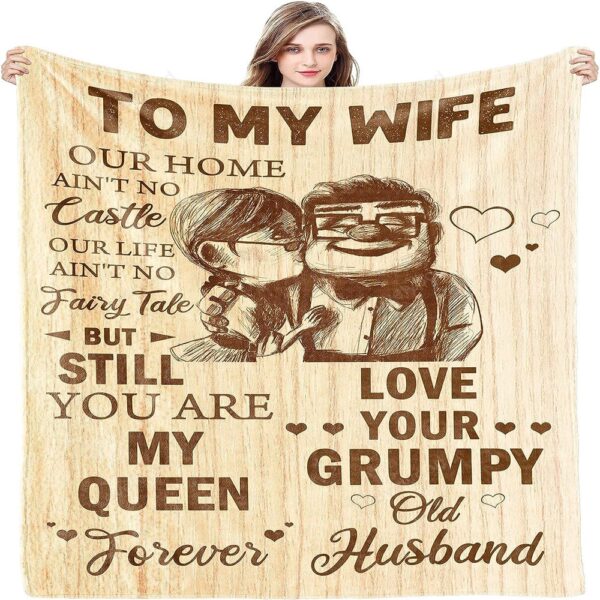 Valentine Blanket, To My Wife Blanket Wedding Anniversary Romantic Gifts For Wife, Birthday Christmas Valentines