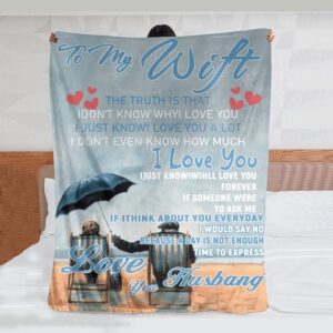 Valentine Blanket, To My Wife Throw Blanket…