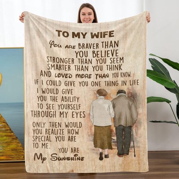 Valentine Blanket, To My Wife Throw Blanket, Valentines Day Birthday Gifts For Wife, Wedding Anniversary Romantic