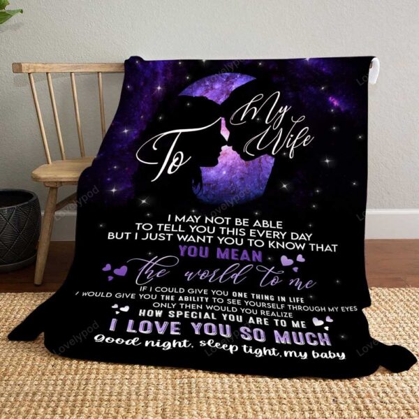 Valentine Blanket, To My Wife You Mean The World Blanket Gift For Wife Valentines Gift For Wife