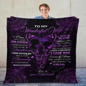 Valentine Blanket To My Wonderful Wife Once Upon A Time God Blessed Purple Mandala Butterly Valentine Blanket 1 pymdra.jpg