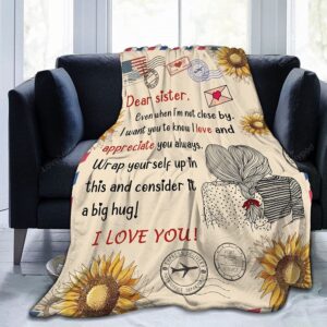 Valentine Blanket To Sister Gifts Sunflower Sister Throw Blanket Christmas Blanket Gifts For Sister Valentines Gifts 2 ucnwrp.jpg