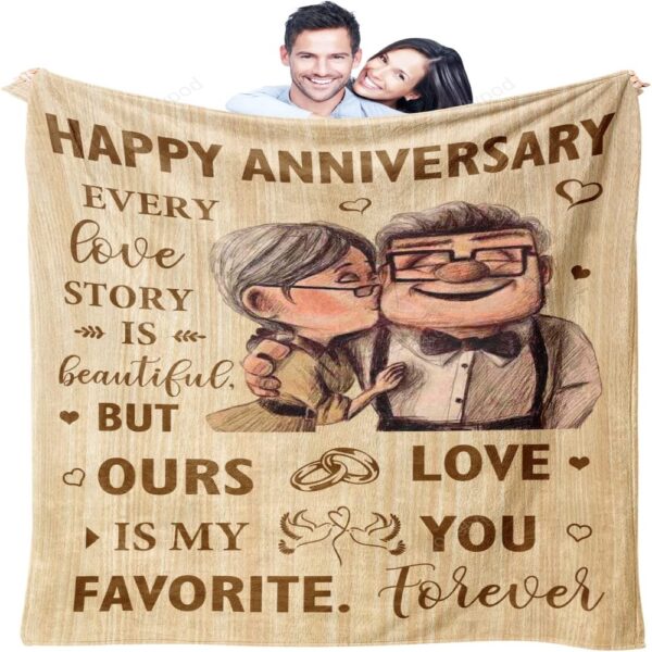 Valentine Blanket, Wedding Anniversary Blanket Gifts For Him Her Wife Husband Men, Best Romantic Anniversary Marriage Gift