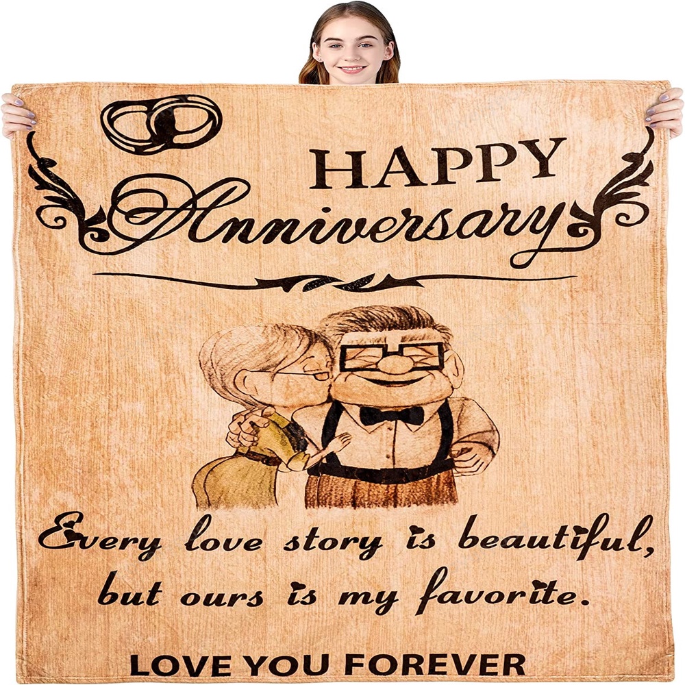 thumbnail image 2 of Anniversary Blanket Gifts For Him Her, Wedding Anniversary Blanket 2 of 10