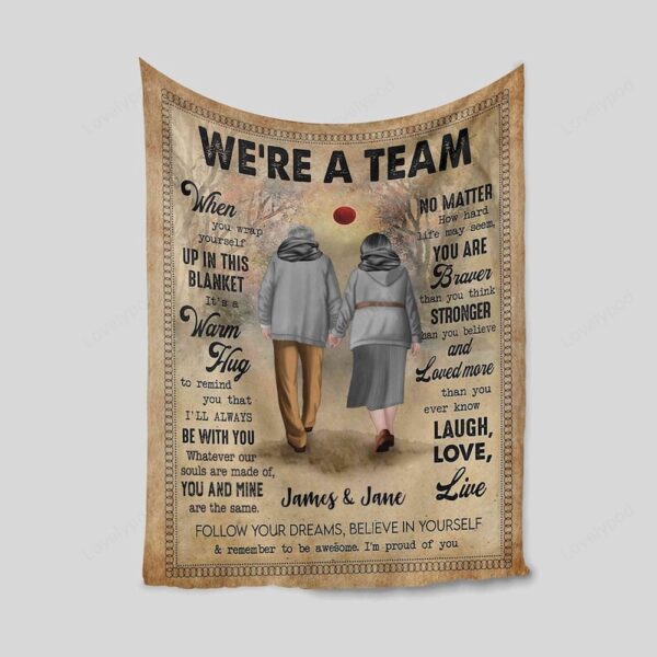 Valentine Blanket, Were A Team Blanket, Personalized Name Blanket, Custom Valentine Gift, Wedding Anniversary Blanket