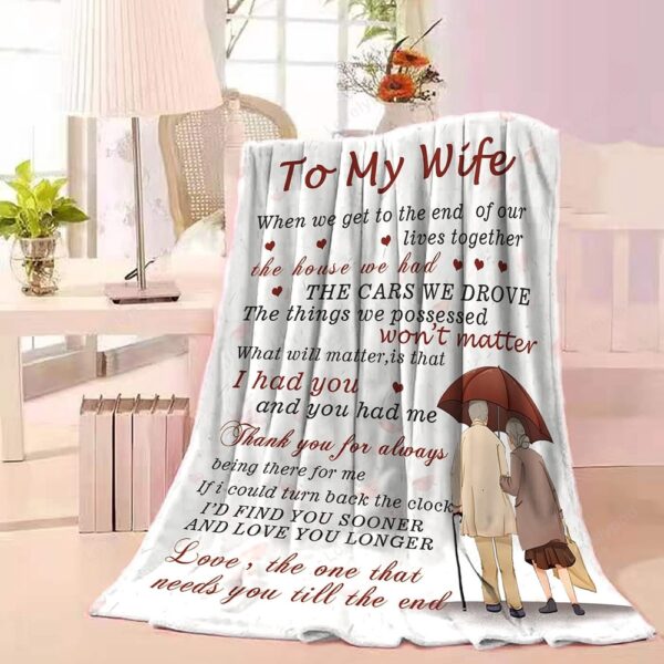 Valentine Blanket, Wife Blanket From Husband, Birthday Anniversary Valentines Gifts For Wife Her, To My Wife Blanket