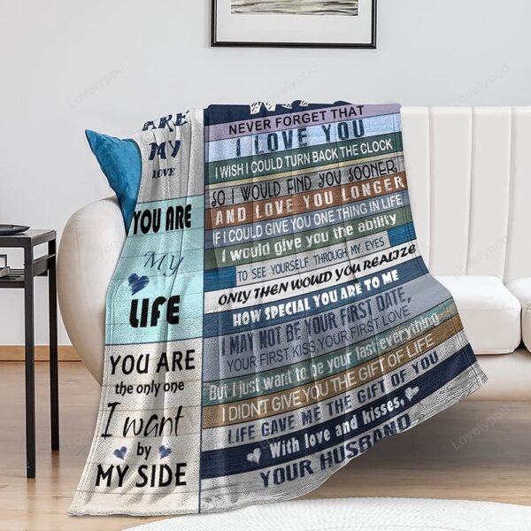 Valentine Blanket, Wife Gift Blanket From Husband, Birthday Gifts For Wife, Wedding Anniversary