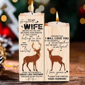 Valentine Candle Holder, Deer Couple Candlestick Wife…