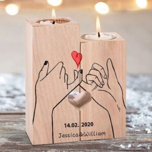 Valentine Candle Holder, Personalized Couple Candle Holder…