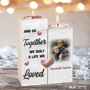 Valentine Candle Holder, Personalized Couple Photo Candle…