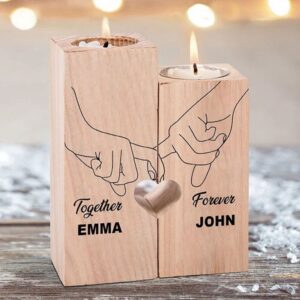 Valentine Candle Holder, Personalized Love Promise Couple…
