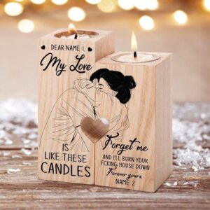 Valentine Candle Holder, Personalized Name Dear My…