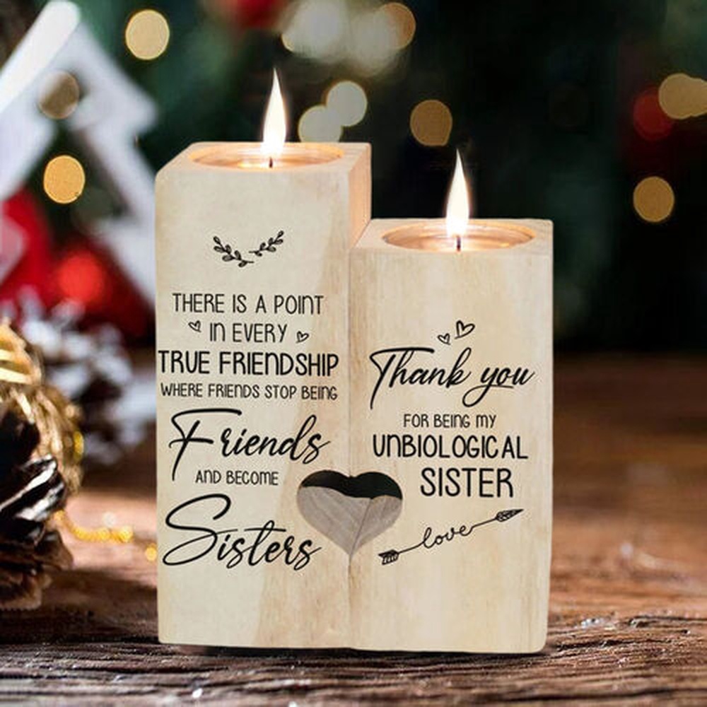 Valentine Candle Holder, Thank You For Being My Non-biological Sister Where Friends Stop Being Friends Candle Holder For My Bestie Valentine Candle Holder, Thank You For Being My Non-biological Sister Where Friends Stop Being Friends Candle Holder For My Bestie