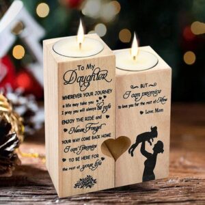 Valentine Candle Holder, To My Daughter Personalised…