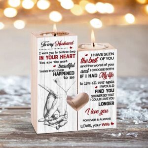 Valentine Candle Holder, To My Husband Couple…