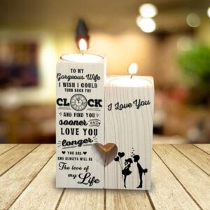 Valentine Candle Holder To My Wife Candle Holder From Husband With Heart For Valentine s Day Gift Heart Wooden Candlestick 1 wmpj0c.jpg