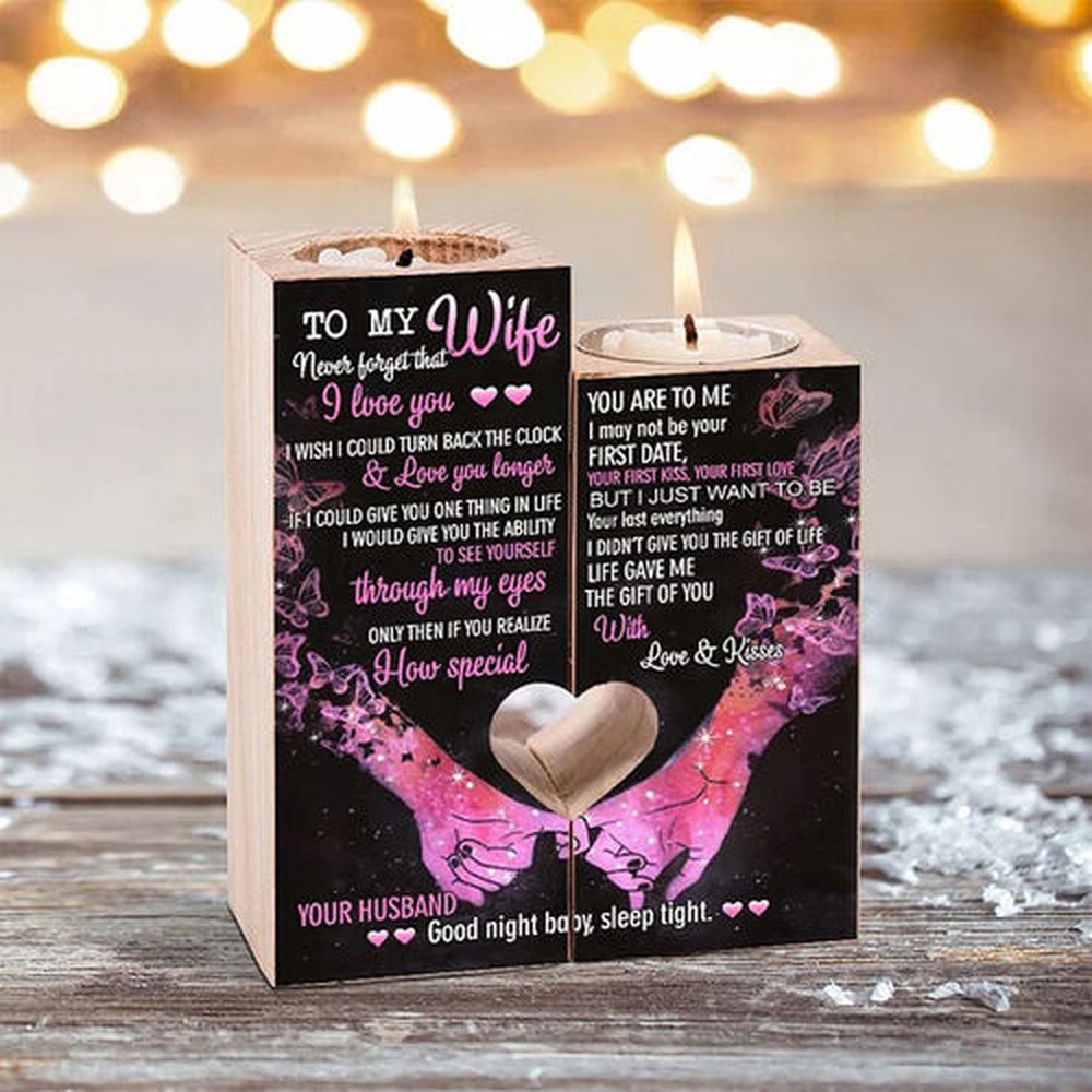 Valentine Candle Holder, To My Wife Couple Candle Holder Never Forget that I love you Candlesticks Confession Gift Valentine Candle Holder, To My Wife Couple Candle Holder Never Forget that I love you Candlesticks Confession Gift
