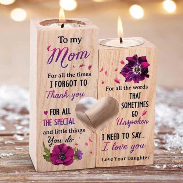 Valentine Candle Holder, Wooden Candle Holder Gift For Mom I Need To Say I Love You