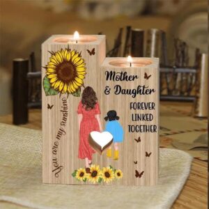 Valentine Candle Holder, Wooden Candle Holder Mother…