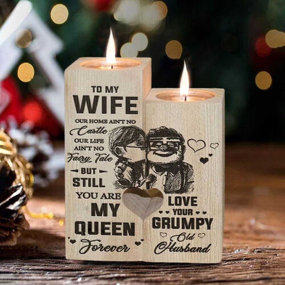 Valentine Candle Holder, You Are My Queen Forever Candle Holder Your Grumpy Old Husband Valentine Candle Holder, You Are My Queen Forever Candle Holder Your Grumpy Old Husband