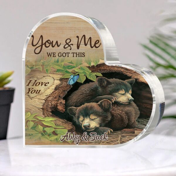 Valentine Keepsakes, Heart Keepsake, Bear Couple Plaque For Husband And Wife, You And Me We Got This Plaque