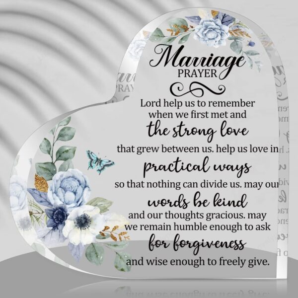 Valentine Keepsakes, Heart Keepsake, Christian Wedding Anniversary Keepsake Memorial Marriage Prayer
