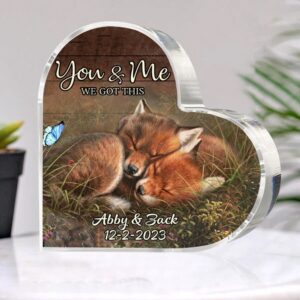 Valentine Keepsakes, Heart Keepsake, Custom Foxes Couple…