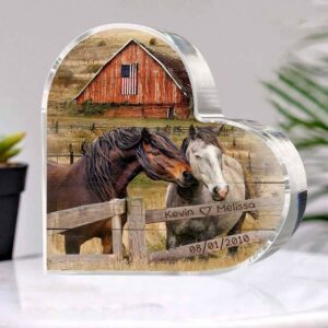 Valentine Keepsakes, Heart Keepsake, Custom Horses Couple…