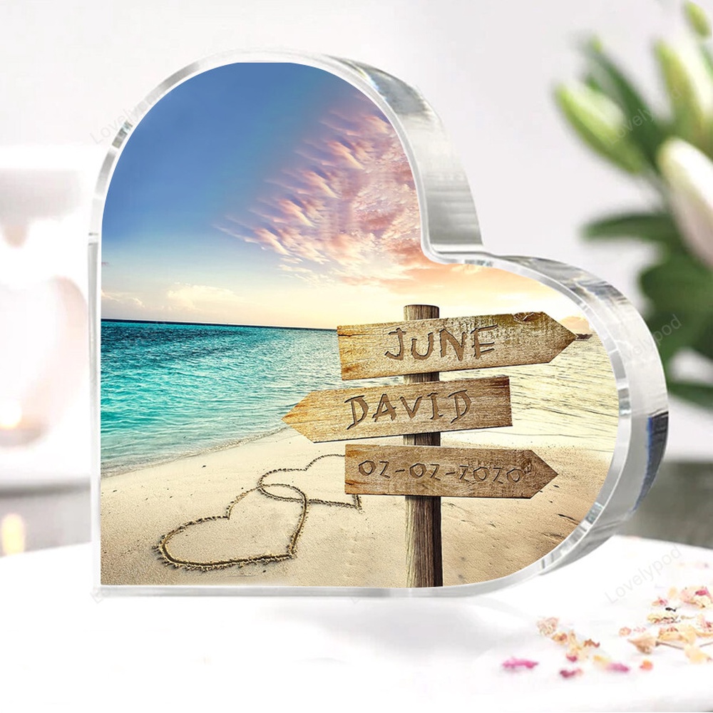 Valentine Keepsakes, Heart Keepsake, Heart In Heart Plaque With Couple’S Names And Special Date, Perfect Present For Anniversary