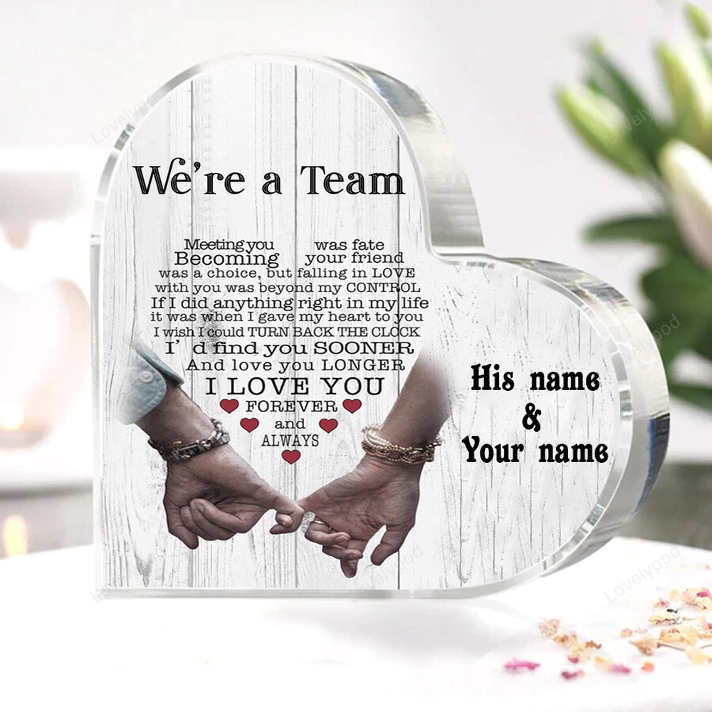 Valentine Keepsakes, Heart Keepsake, Personalized Were A Team Couple Plaque, Gift For Him, Her, Husband Wife Birthday Anniversary Valentine Valentine Keepsakes, Heart Keepsake, Personalized Were A Team Couple Plaque, Gift For Him, Her, Husband Wife Birthday Anniversary Valentine
