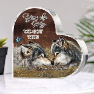 Valentine Keepsakes, Heart Keepsake, Personalized Wolf Couple…