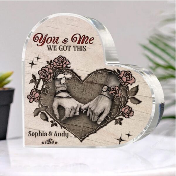 Valentine Keepsakes, Heart Keepsake, You And Me We Got This Couple Heart Plaque, Valentine Gift For Wife Husband Boyfriend Girlfriend