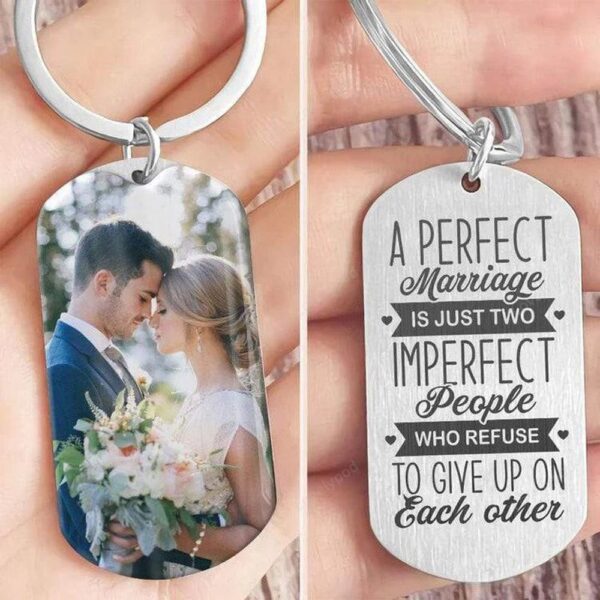 Valentine Keychain, A Perfect Marriage Custom Couple Keychain, Husband And Wife For Wedding Day Gift