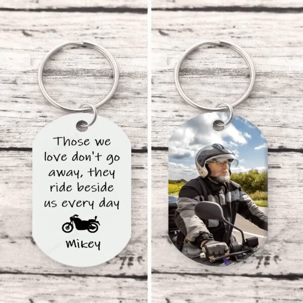 Valentine Keychain, Biker Memorial Keychain, Remembrance Gift For Motorcycle Rider, Riding With The Angels