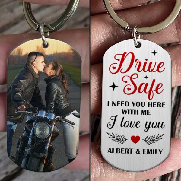 Valentine Keychain, Couple Need You Here Personalized Stainless Steel Keychain With Upload Image