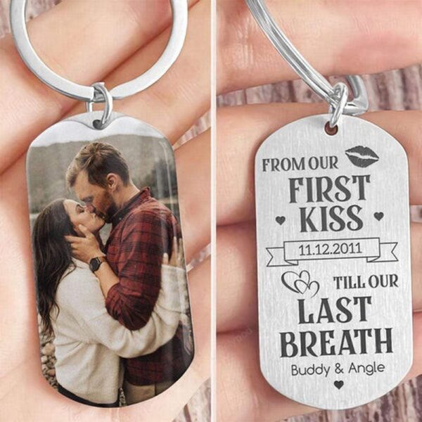Valentine Keychain, From Our First Kiss Till Last Breath Couple Keychain, Valentines Day Gift For Couple