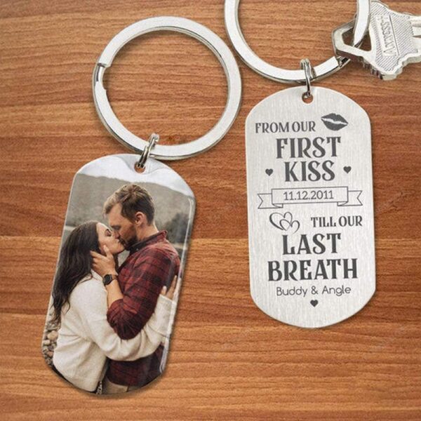 Valentine Keychain, From Our First Kiss Till Last Breath Couple Keychain, Valentines Day Gift For Couple