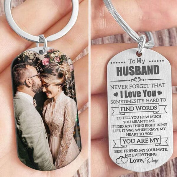 Valentine Keychain, Husband Never Forget I Love You Keychain, Valentines Day Gift For Husband