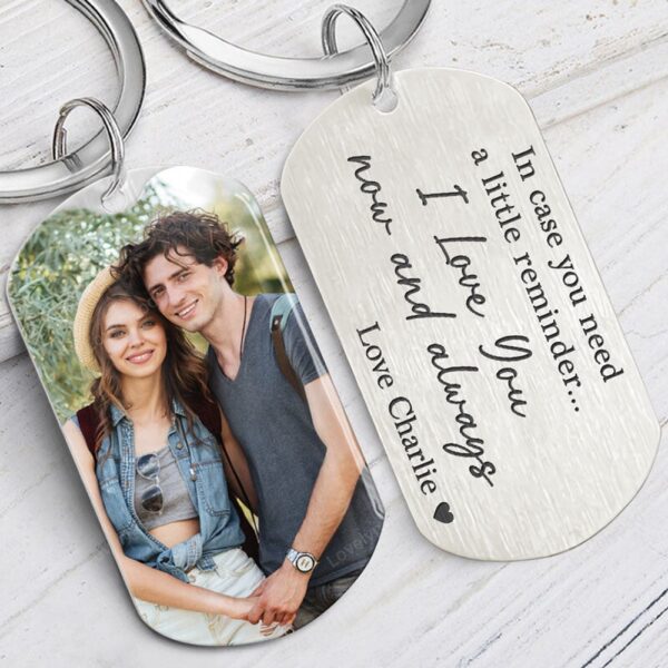 Valentine Keychain, I Love You Now And Always, Personalized Keychain For Couple