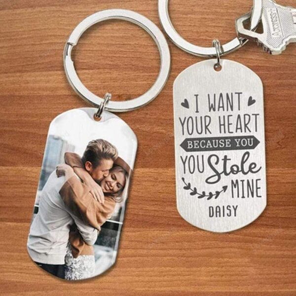 Valentine Keychain, I Want Your Heart Valentine Keychain, Valentine Day Gift For Couple