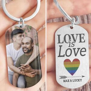 Valentine Keychain, Love Is Love Rainbow Couple…