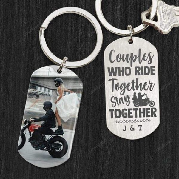 Valentine Keychain, Personalized Couples Who Ride Together Stay Together Keychain For Boyfriend And Girlfriend