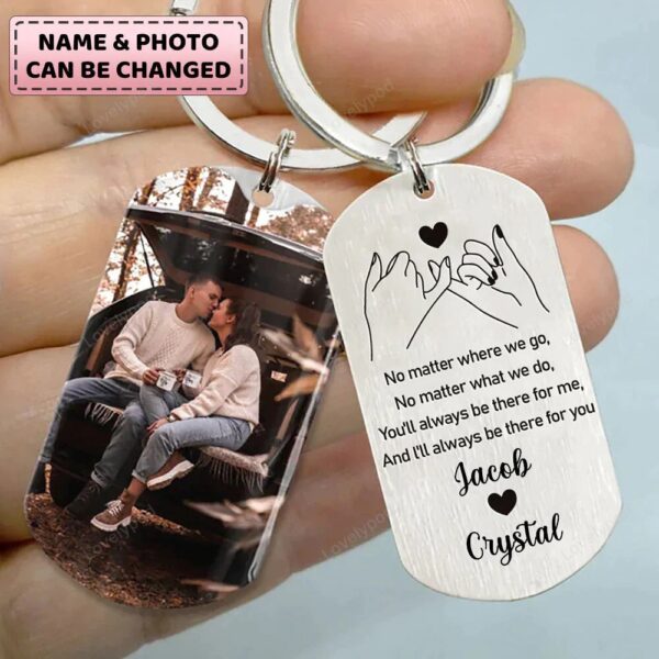 Valentine Keychain, Personalized Pinky Promise Couple Gift Keychain, Custom Photo Keychain
