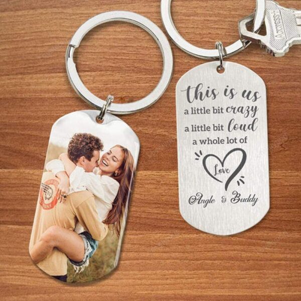 Valentine Keychain, This Is Us A Whole Lot Of Love Couple Stainless Keychain, Valentine Day Gift
