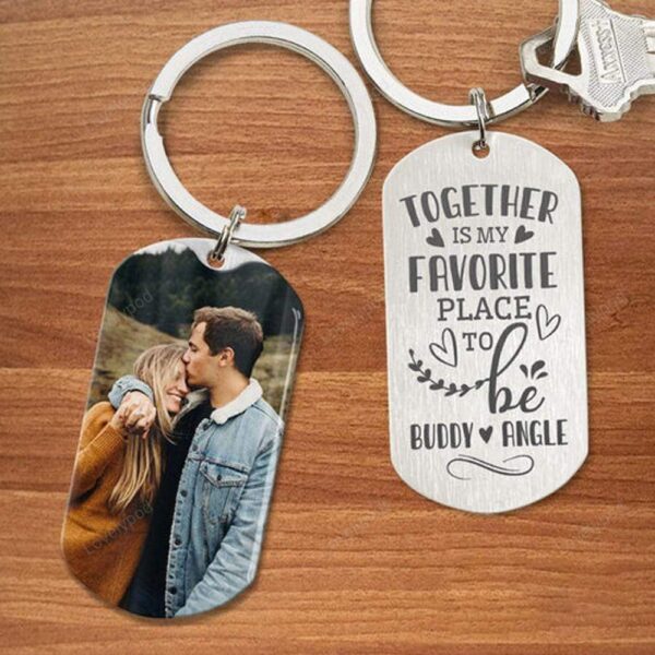 Valentine Keychain, Together Is My Favorite Place Couple Keychain, Valentines Day Gift For Couple