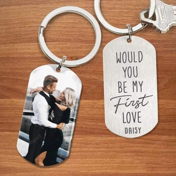 Valentine Keychain, Would You Be My First Love Valentine Keychain, Valentine Day Gift For Him, Her