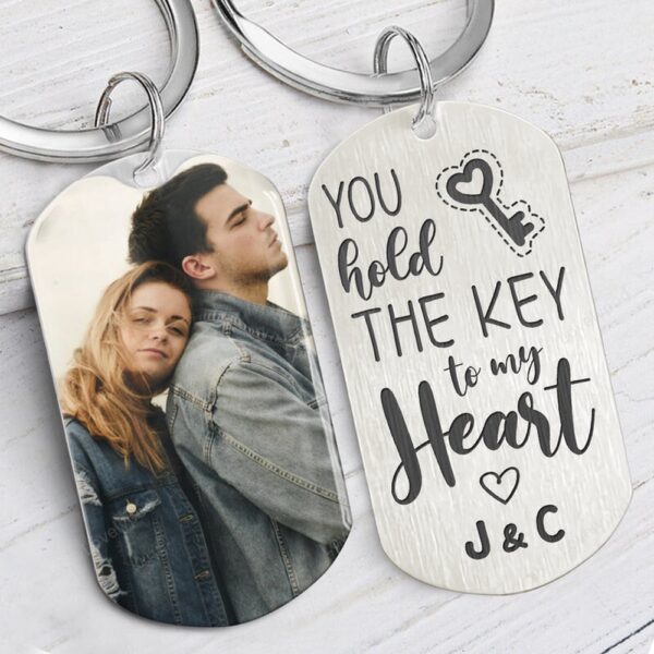 Valentine Keychain, You Hold The Key To My Heart, Personalized Keychain, Gifts For Him, Custom Photo Keychain